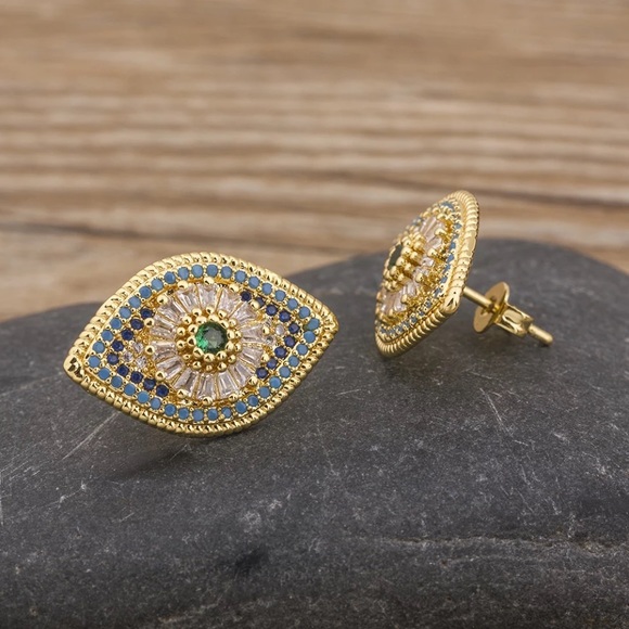 Evil Eye Earrings - Picture 2 of 11